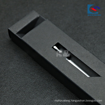 luxury black paper packaging drawer box for fountain pen